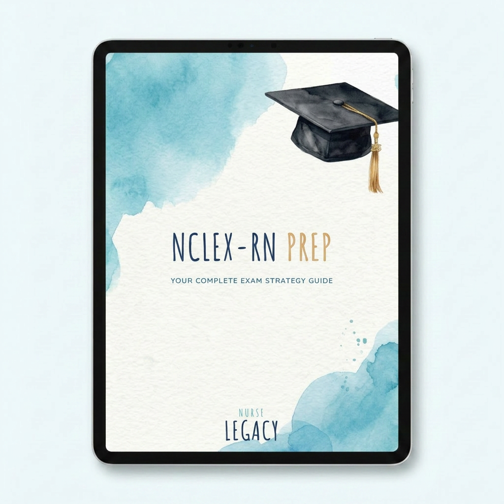 NCLEX-RN Prep NurseLegacy study guide on iPad — your complete exam strategy guide
